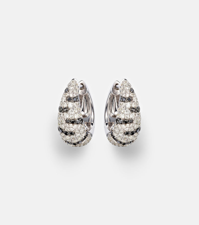 Yvonne Leon Zebre 18kt white gold hoop earrings with diamonds
