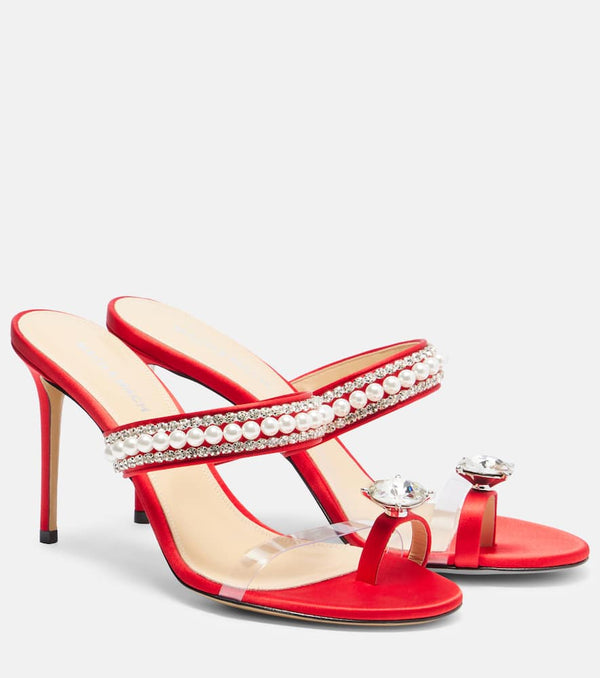 Mach & Mach Diamond Of Elizabeth 90 satin mules