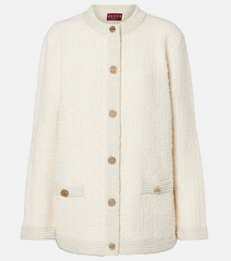 Gucci Wool-blend lame boucle cardigan