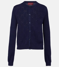 Gucci GG pointelle silk and cotton cardigan
