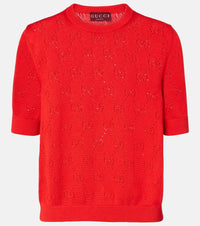 Gucci GG pointelle silk and cotton sweater
