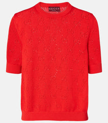 Gucci GG pointelle silk and cotton sweater