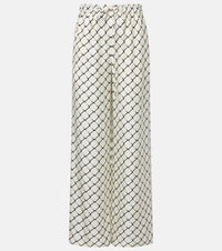 Gucci Horsebit silk twill wide-leg pants