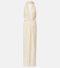 Johanna Ortiz Scarf-detail jacquard maxi dress
