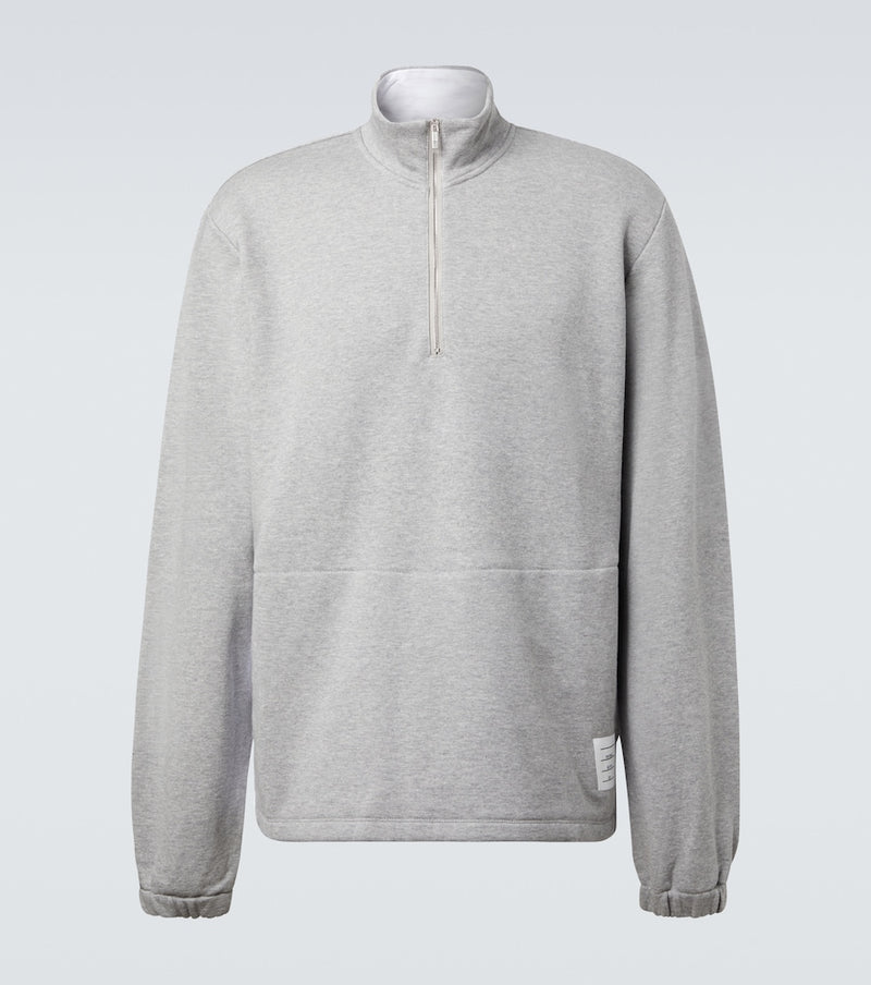 Thom Browne 4-Bar cotton jersey half-zip sweatshirt