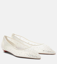 Christian Louboutin Miss Z Degrastrassina Perla mesh flats