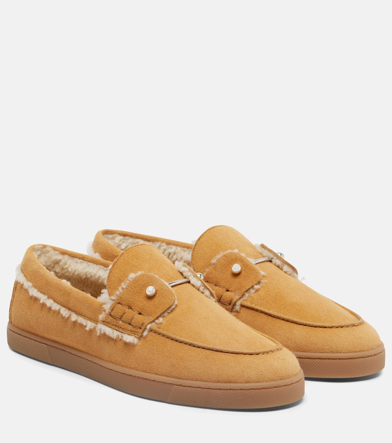 Christian Louboutin Chambeliboat shearling-trimmed suede loafers