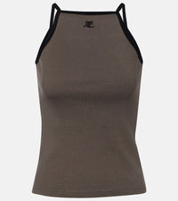 Courreges Logo cotton tank top