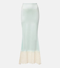 Montce Natalia lace-trimmed satin slip skirt