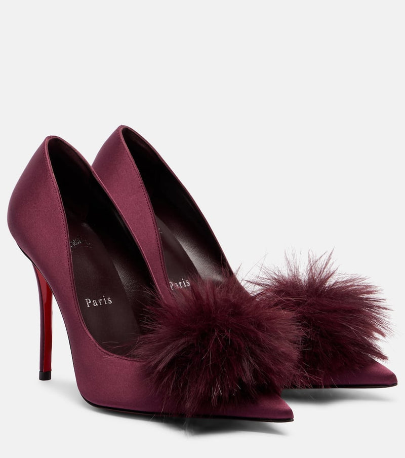 Christian Louboutin Alana 100 embellished crepe satin pumps