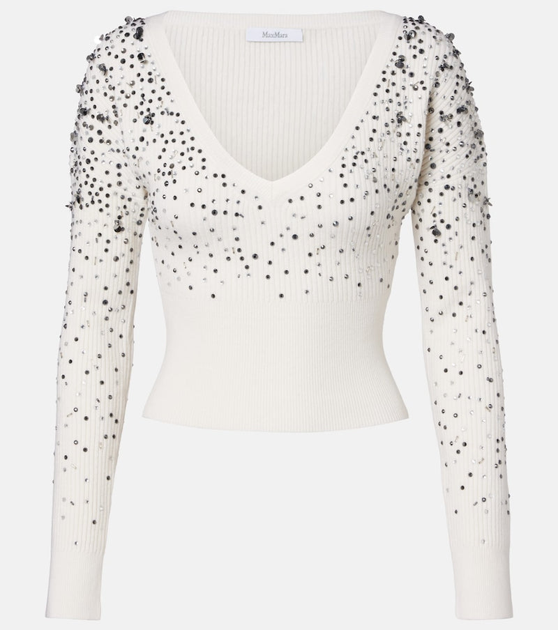 Max Mara Gang embellished wool-blend sweater