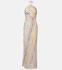 Missoni Zigzag halterneck lame maxi dress