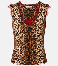 Jacques Wei Lace-trimmed leopard-print top
