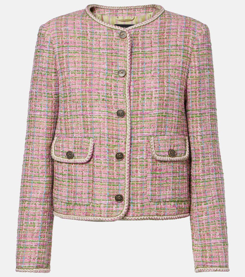 Etro Checked cotton-blend tweed jacket