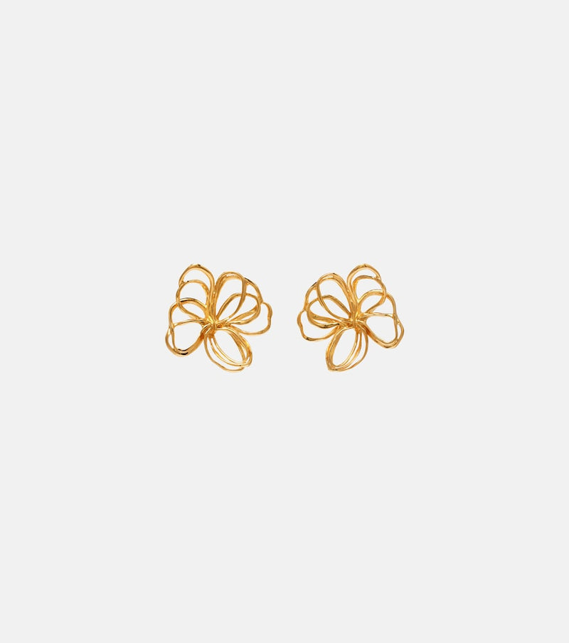 Oscar de la Renta Threaded Flower earrings