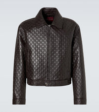 Gucci GG debossed leather blouson jacket