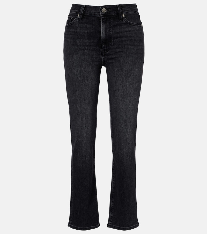 Frame Le Sleek cropped high-rise straight jeans