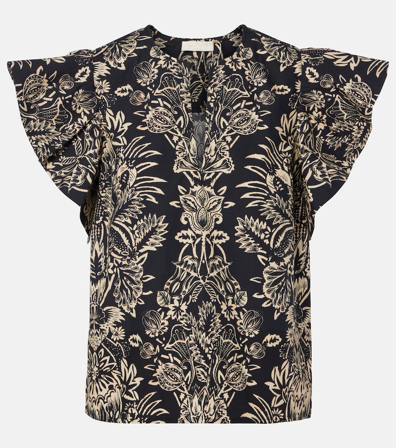 Ulla Johnson Severine printed cotton poplin top