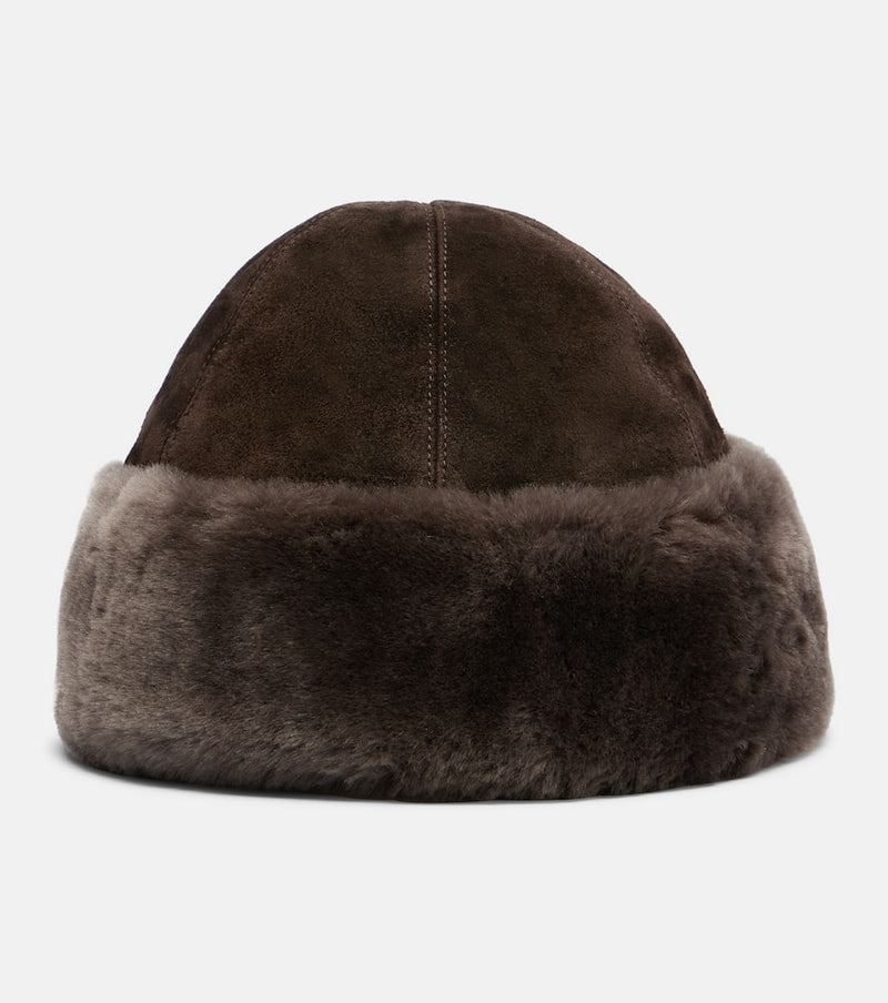 Nour Hammour Toki suede and shearling hat