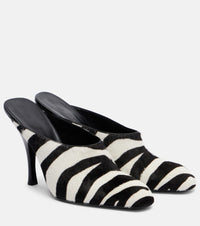 Khaite Colt 100 zebra-print calf hair mules