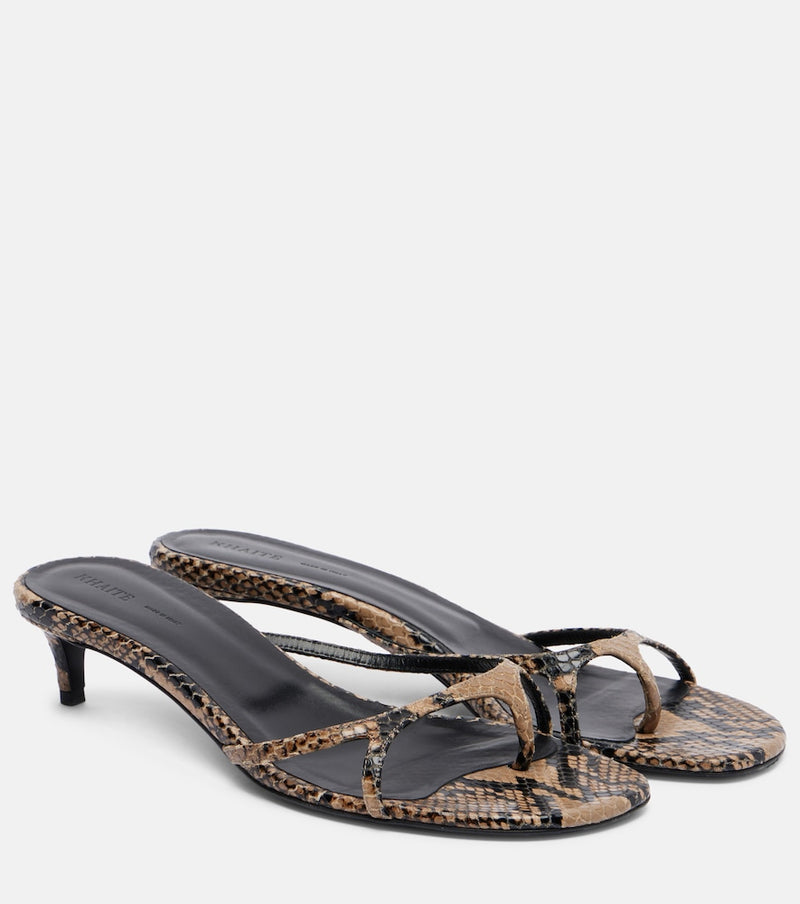 Khaite Mila 35 snake-effect leather mules