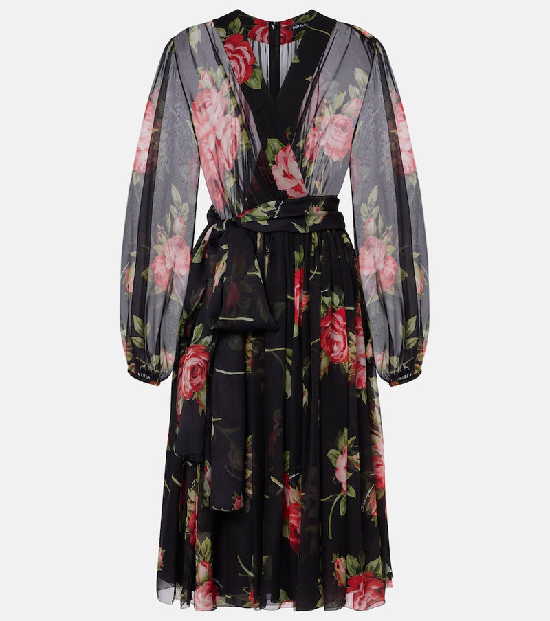 Dolce & Gabbana Floral silk midi dress