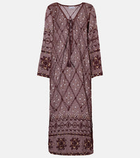 Juliet Dunn Embroidered cotton kaftan