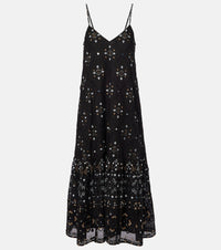 Juliet Dunn Embroidered cotton midi dress