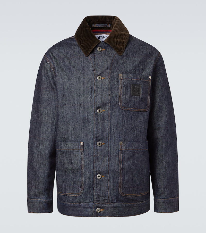 Loewe Corduroy-trimmed denim jacket