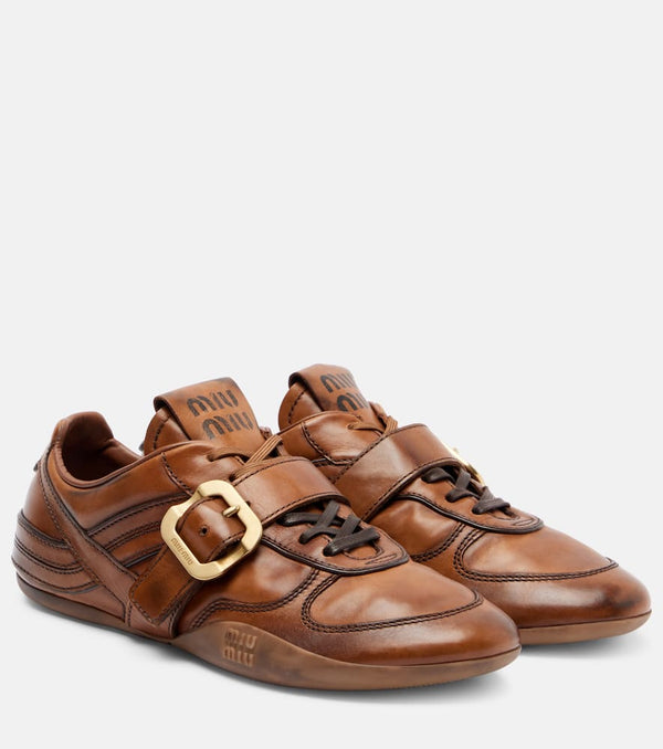 Miu Miu Logo leather sneakers