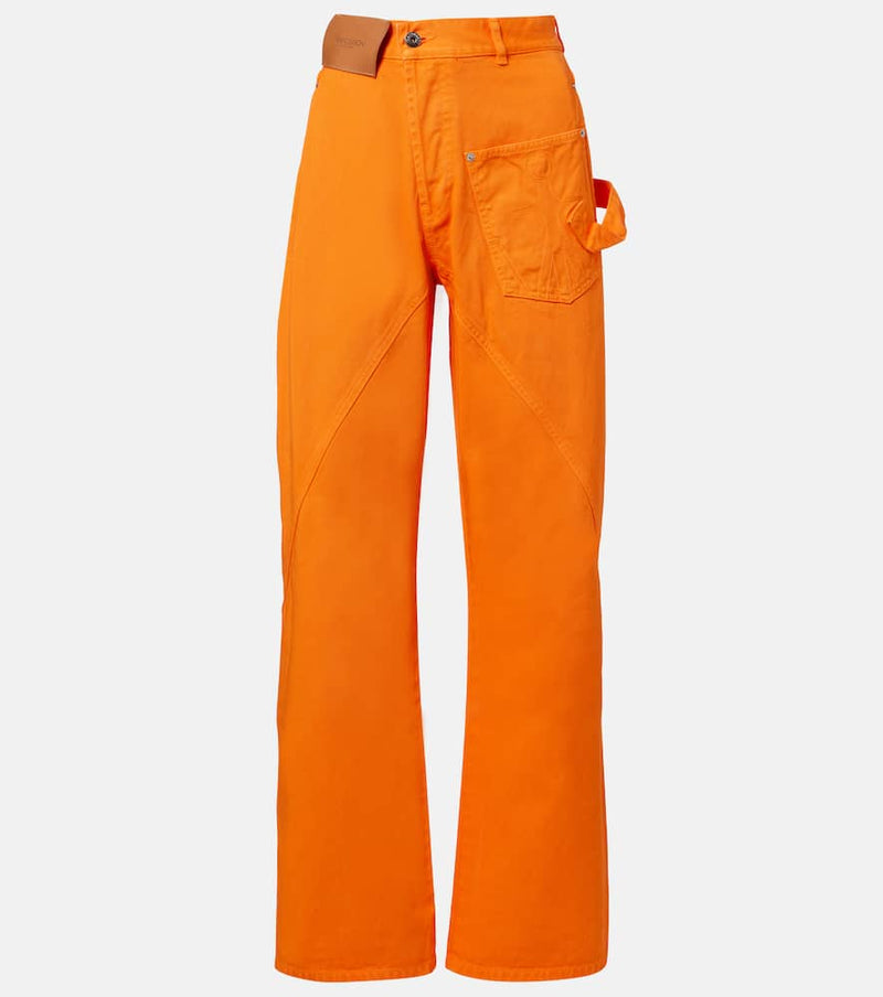 JW Anderson Embroidered high-rise straight jeans