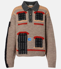JW Anderson Wool intarsia jacquard polo sweater