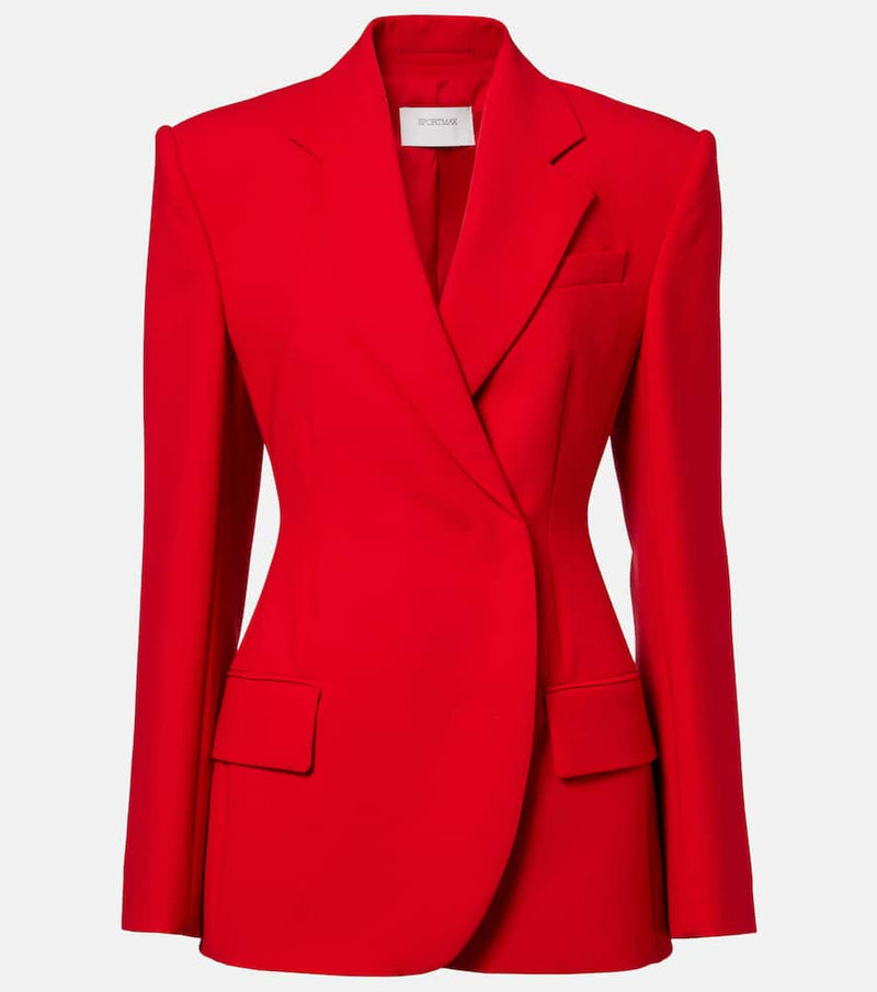 Sportmax Double-breasted peplum blazer