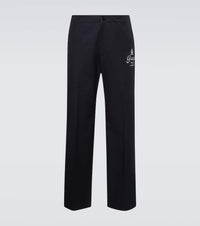 Gucci Printed cotton twill straight pants