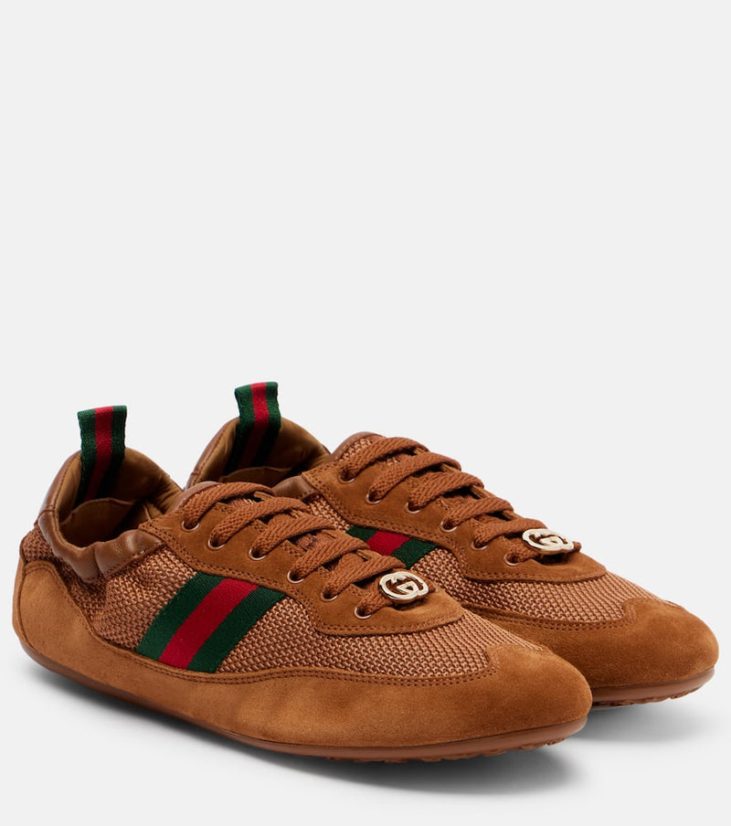Gucci Gucci Shift suede-trimmed sneakers