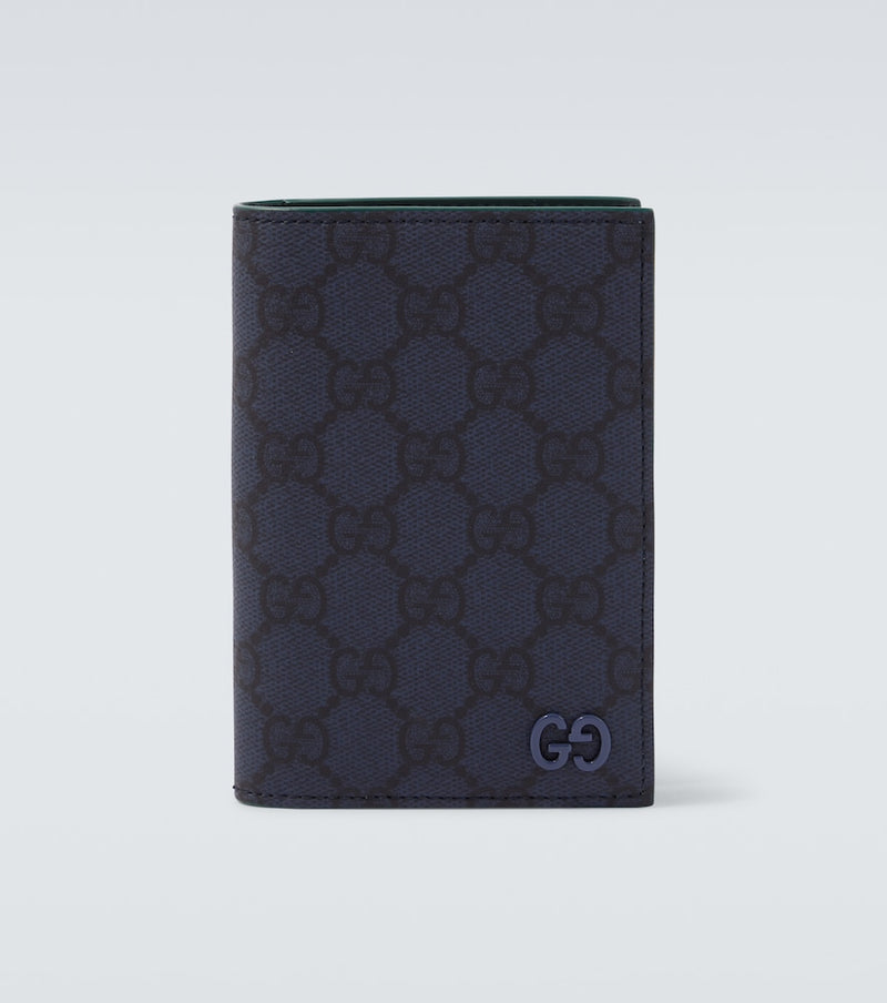 Gucci GG Supreme leather-trimmed canvas wallet