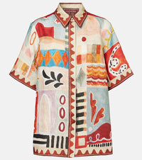 Alemais x LRNCE Michelle printed linen shirt