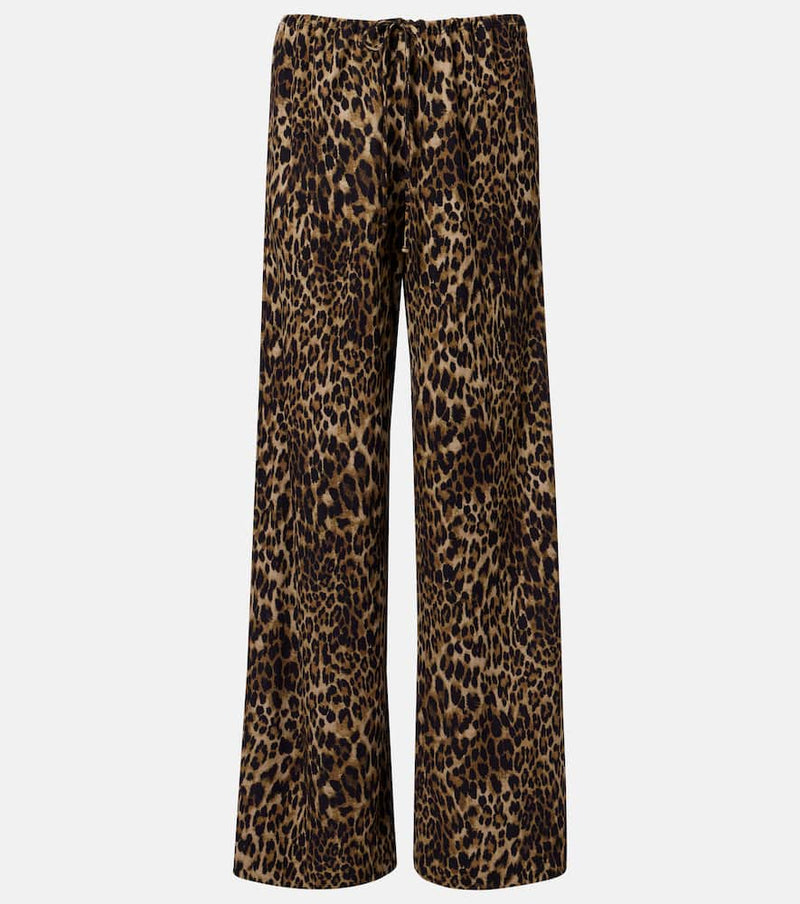 Nili Lotan Adriel leopard-print wide-leg pants