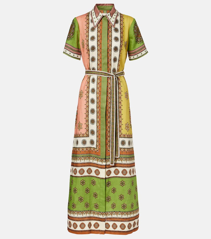 Alemais Contina belted linen shirt dress