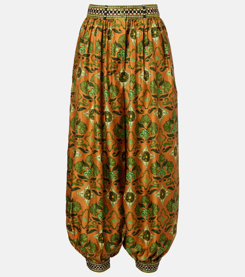 Alemais Cece floral silk tapered pants