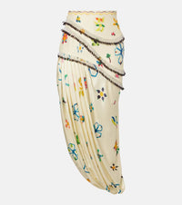 Alemais Sidi embellished linen-blend midi skirt