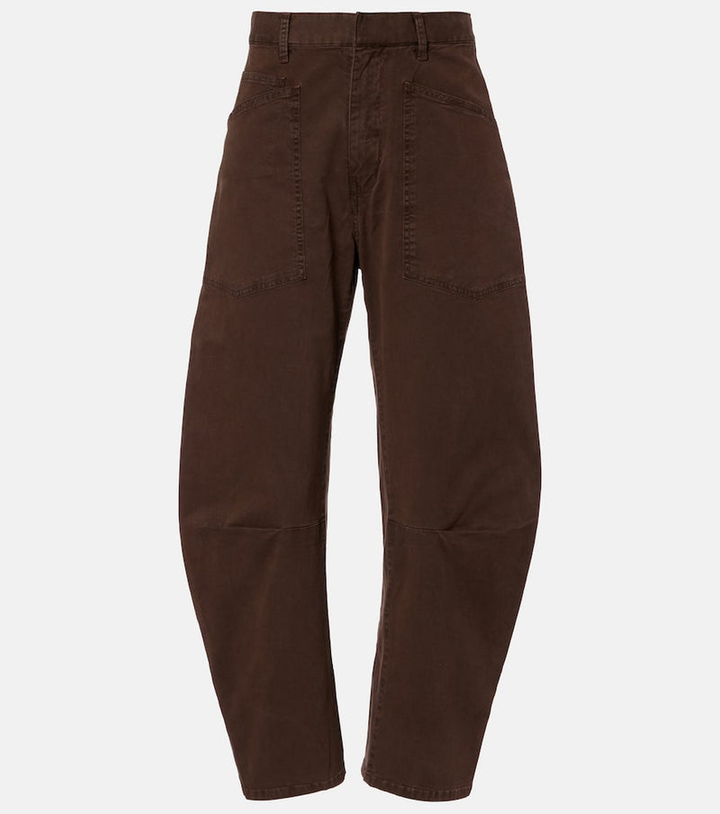 Nili Lotan Shon cotton twill barrel-leg pants