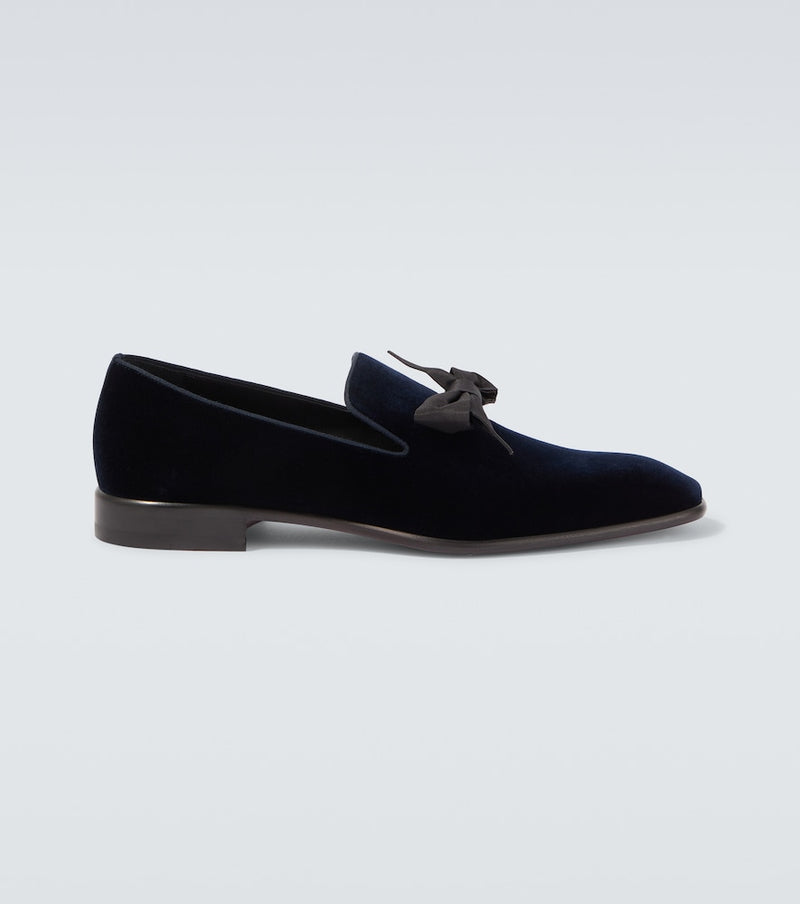 Christian Louboutin December First bow-detail velvet loafers