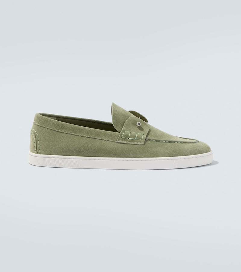 Christian Louboutin Chambeliboat suede slip-on shoes in Haiiro