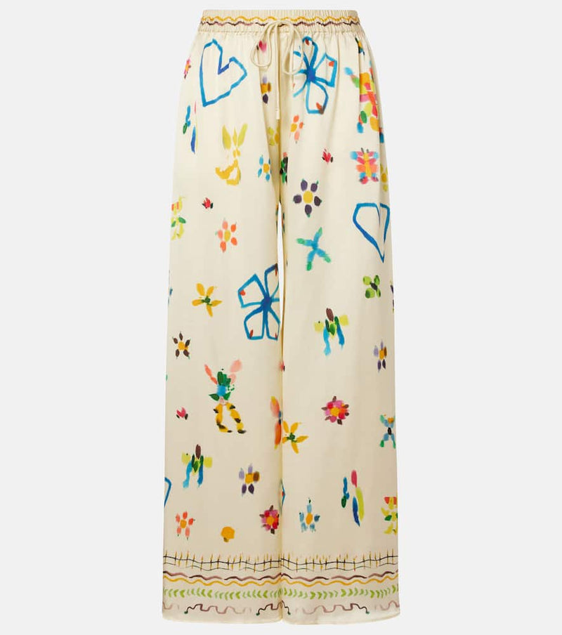 Alemais Sidi floral silk palazzo pants