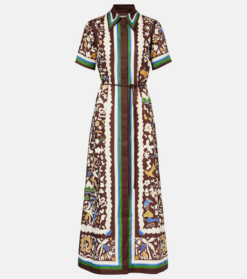 Alemais Maroc printed linen shirt dress