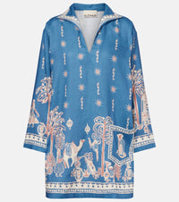 Alemais Acacia printed linen minidress
