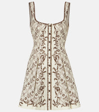 Alemais Printed linen and cotton minidress
