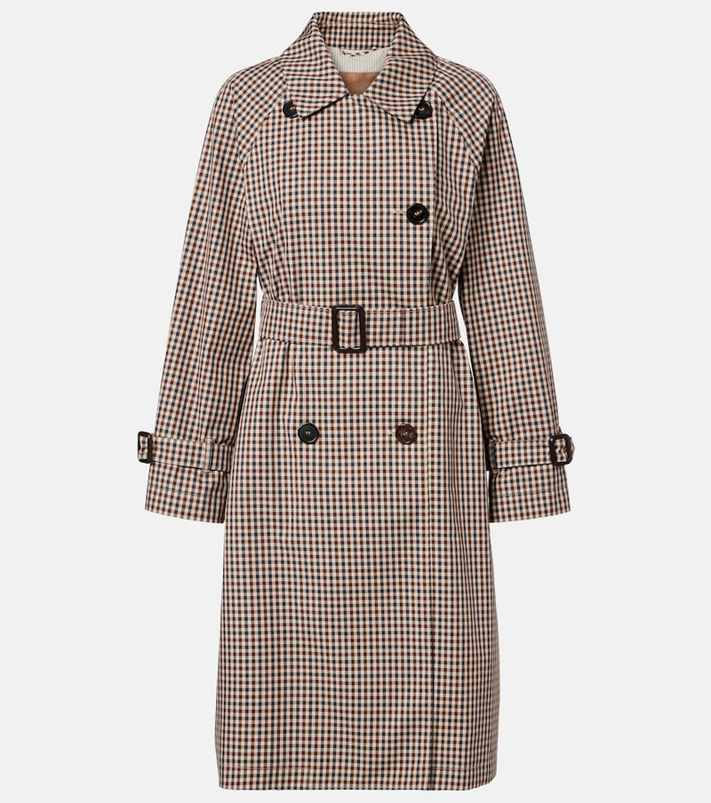 Max Mara Fate gingham cotton-blend trench coat