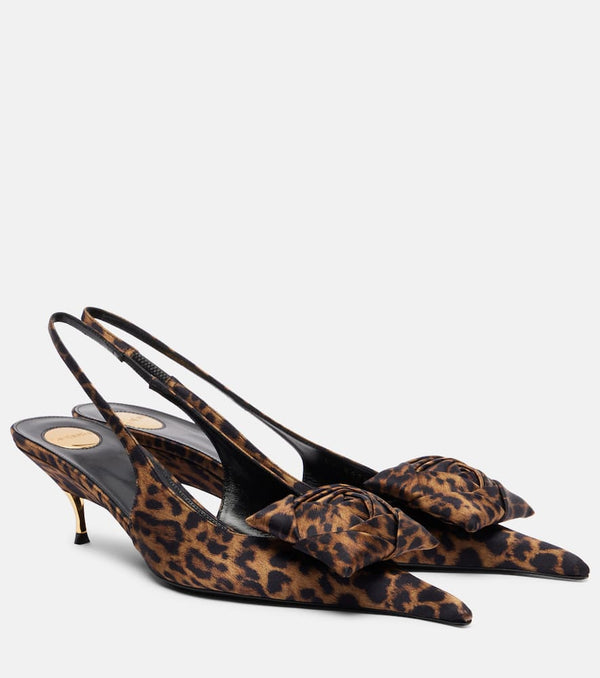 Saint Laurent Dakota 50 leopard-print slingback pumps